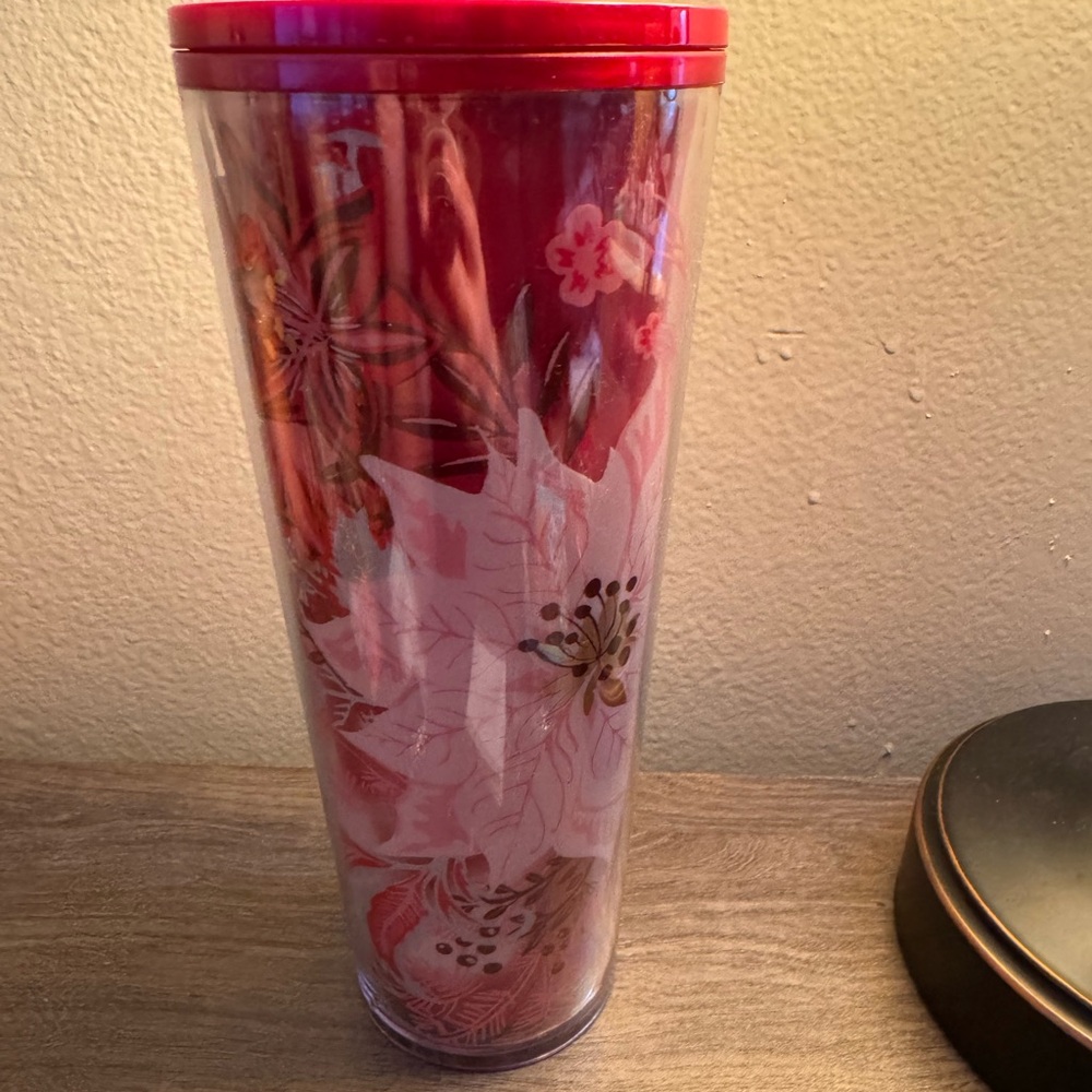 Starbucks Fox and Floral Red Tumbler
